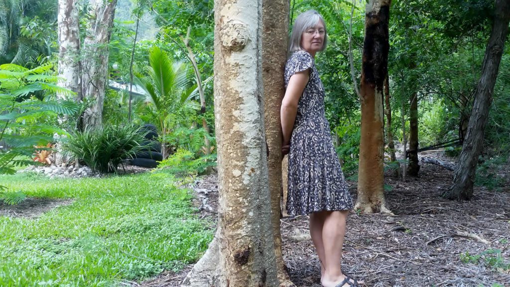 Me standing by a tree